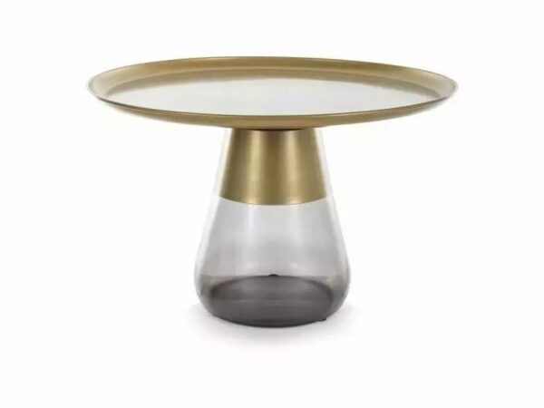 Tavolino da caffè Tiffany B in oro/nero opaco - ø70/h43 cm