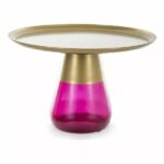 Tavolino da caffè Tiffany B in oro opaco/viola - ø70/h43 cm