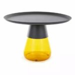 Tavolino da caffè Tiffany B in nero/arancio - ø70/h43 cm