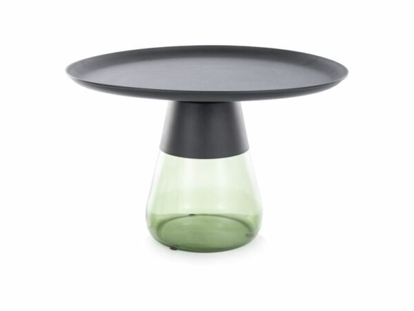 Tavolino da caffè Tiffany B in nero/verde - ø70/h43 cm