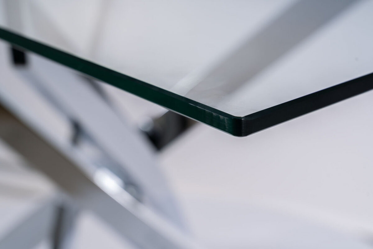 Tavolo rettangolare Agis II in vetro trasparente/argento - L140xl80xh75 cm - immagine 4