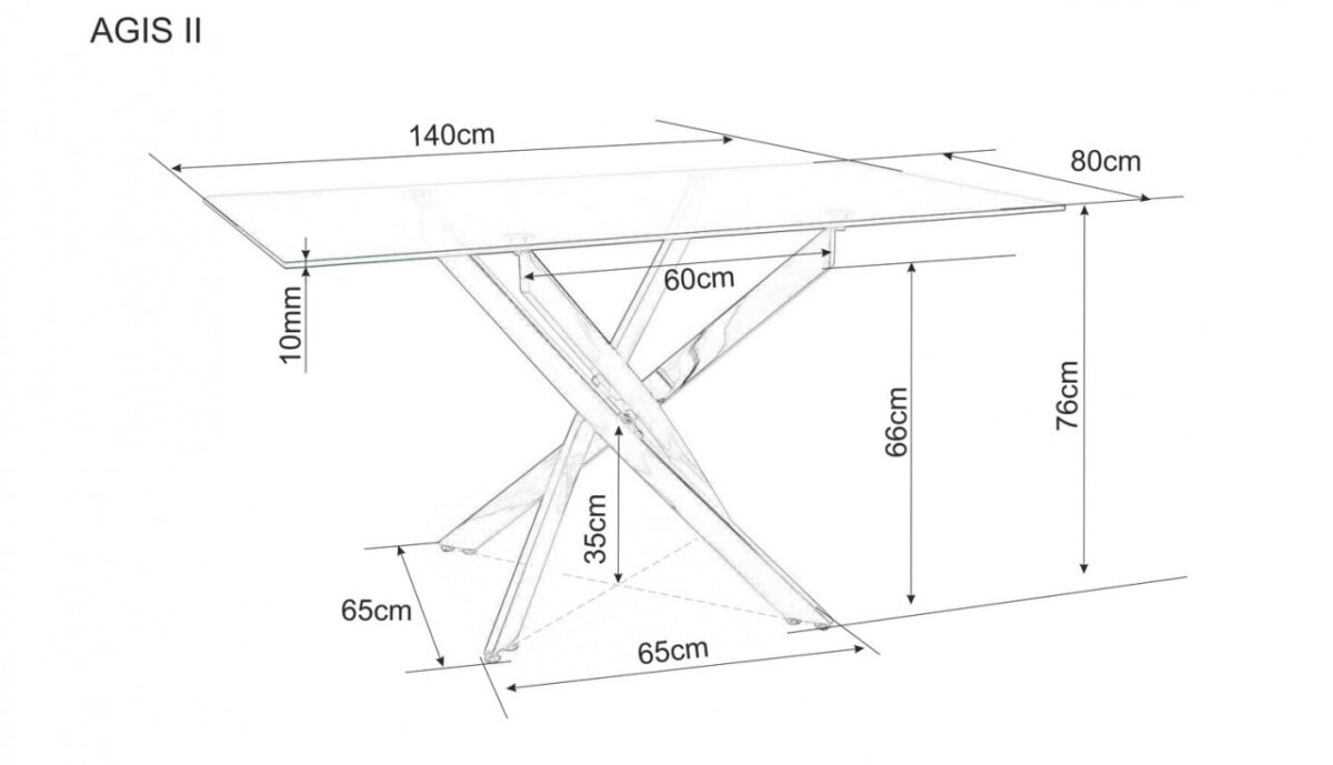 Tavolo rettangolare Agis II in vetro trasparente/argento - L140xl80xh75 cm - immagine 12