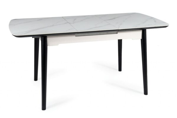 Tavolo allungabile Apollo Ceramic effetto marmo bianco/nero opaco - L120-160 cm
