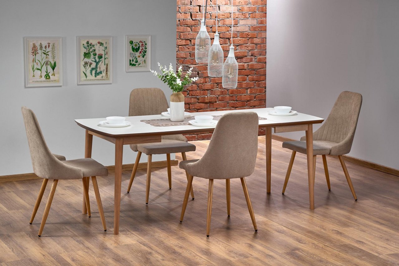 masa-extensibila-barret-mdf-alb-mat-l90-190-x-l80-x-h75-cm13064 Tavolo allungabile Barret in mdf in bianco opaco - L90/190 x l80 x h75 cm - immagine 1