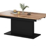 Tavolo allungabile Busetti in rovere wotan/nero opaco - L126-167 cm