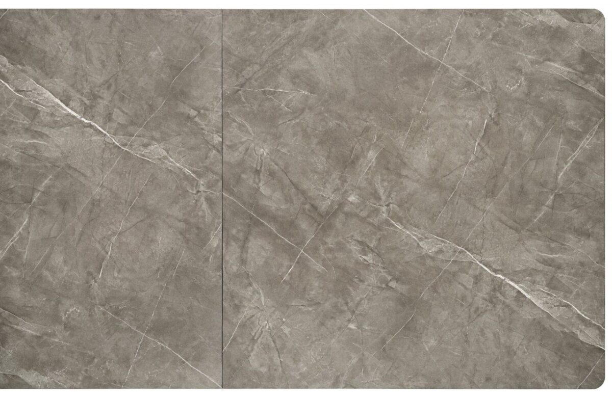 Tavolo allungabile Charles effetto marmo grigio/nero L180-260 cm - immagine 2