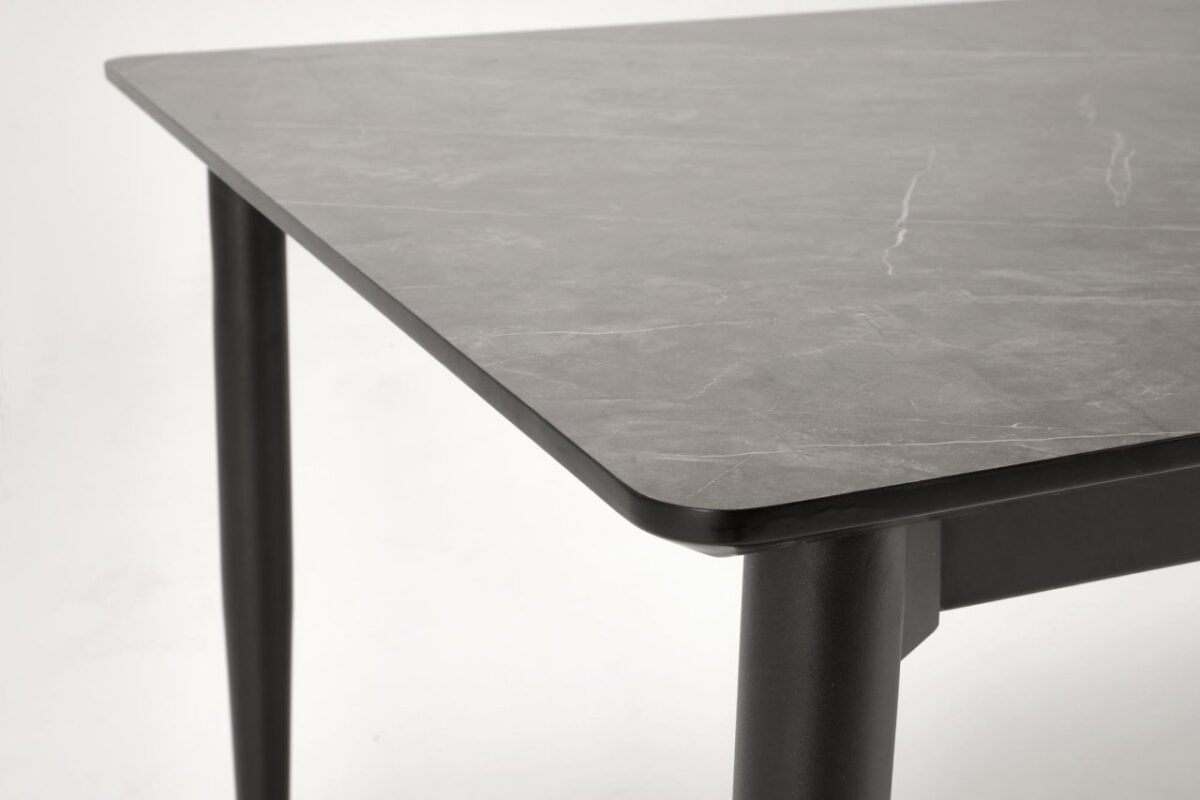 Tavolo allungabile Charles effetto marmo grigio/nero L180-260 cm - immagine 5