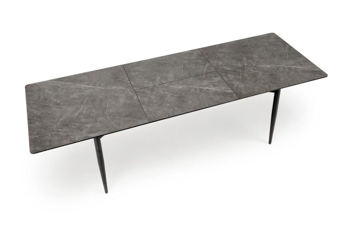 Tavolo allungabile Charles effetto marmo grigio/nero L180-260 cm - immagine 9
