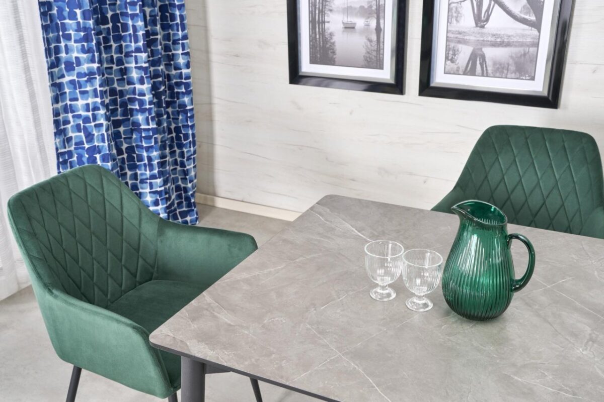 Tavolo allungabile Charles effetto marmo grigio/nero L180-260 cm - immagine 17