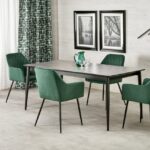 Tavolo allungabile Charles effetto marmo grigio/nero L180-260 cm