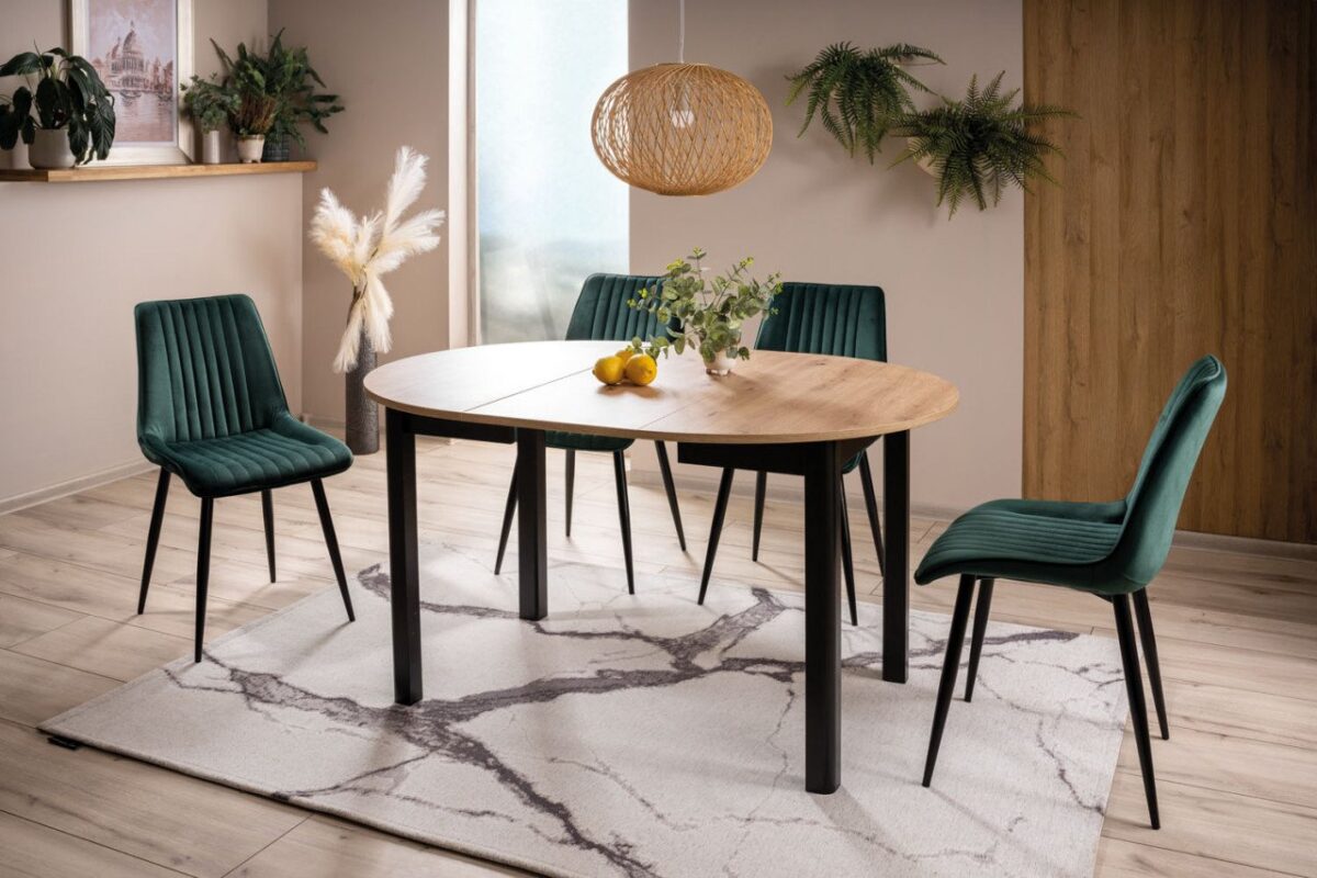 Tavolo allungabile Dante in rovere/nero opaco - L102-142 cm - immagine 6