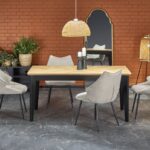 Tavolo allungabile Edmondo in rovere naturale/nero - L160-240 cm