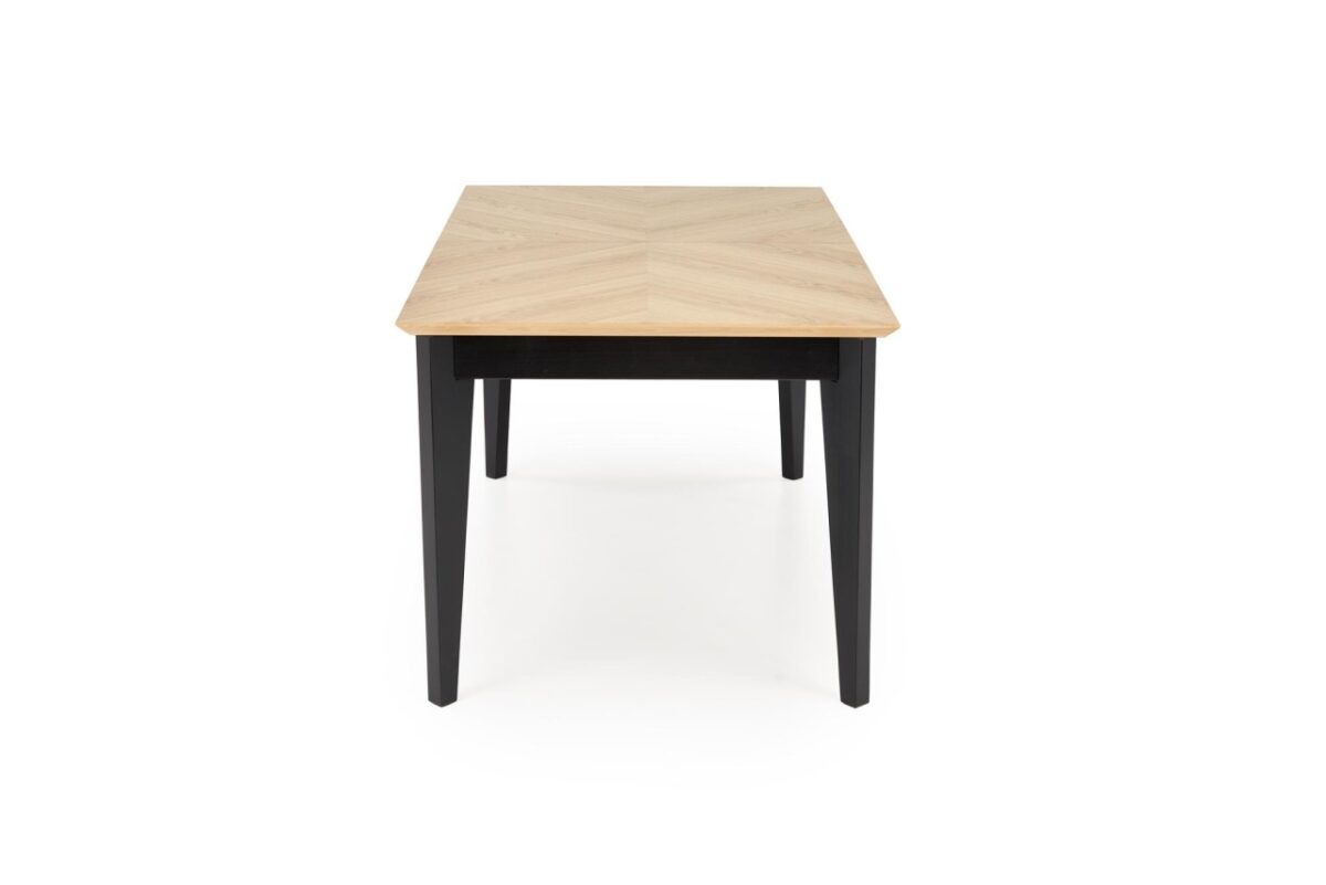 Tavolo allungabile Edmondo in rovere naturale/nero - L160-240 cm - immagine 4
