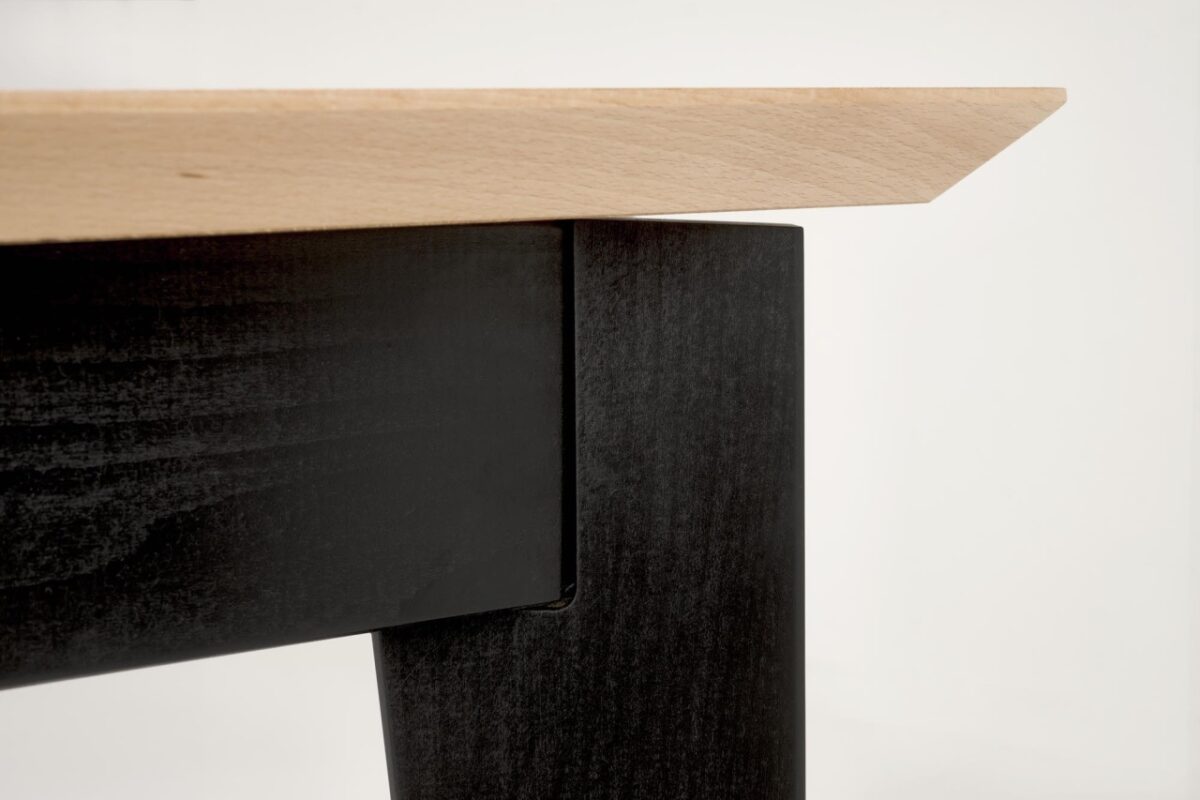 Tavolo allungabile Edmondo in rovere naturale/nero - L160-240 cm - immagine 7