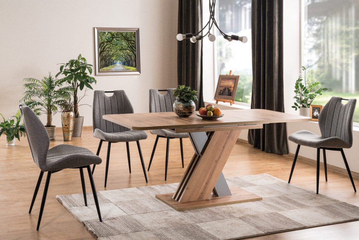 Tavolo allungabile Exel in rovere wotan/argento - L140-180 cm - immagine 2