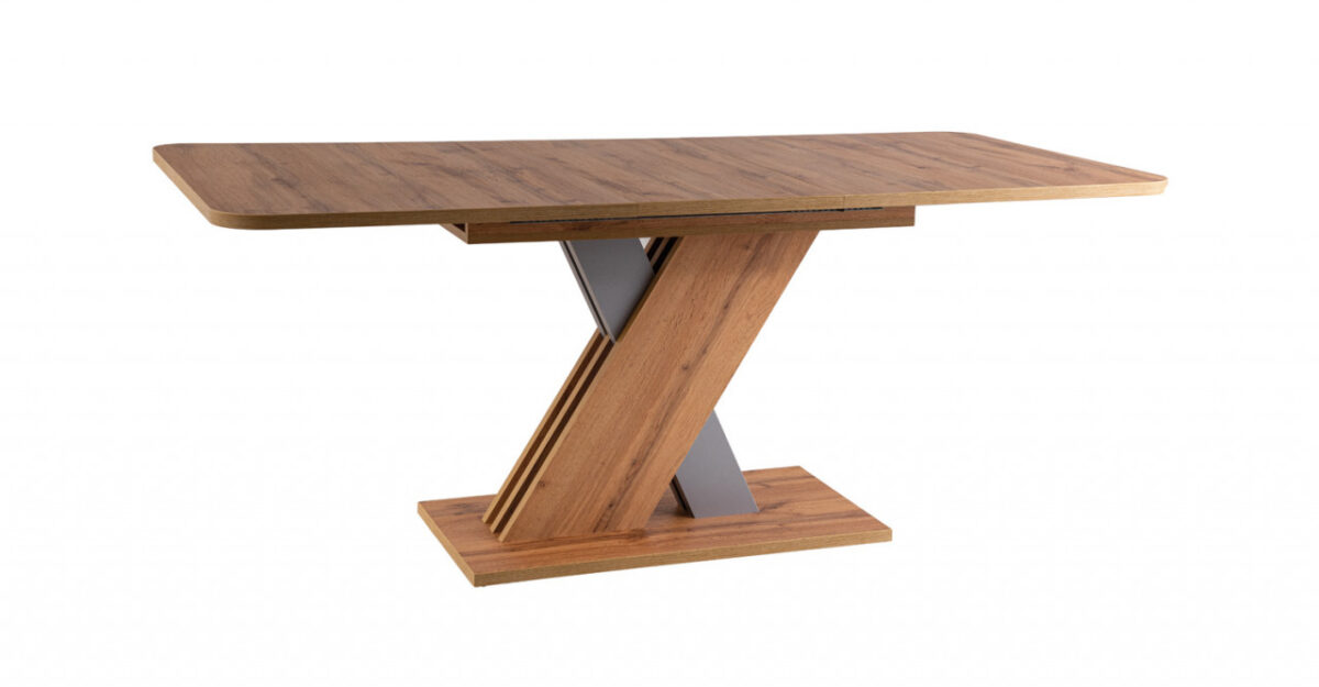 Tavolo allungabile Exel in rovere wotan/argento - L140-180 cm - immagine 3