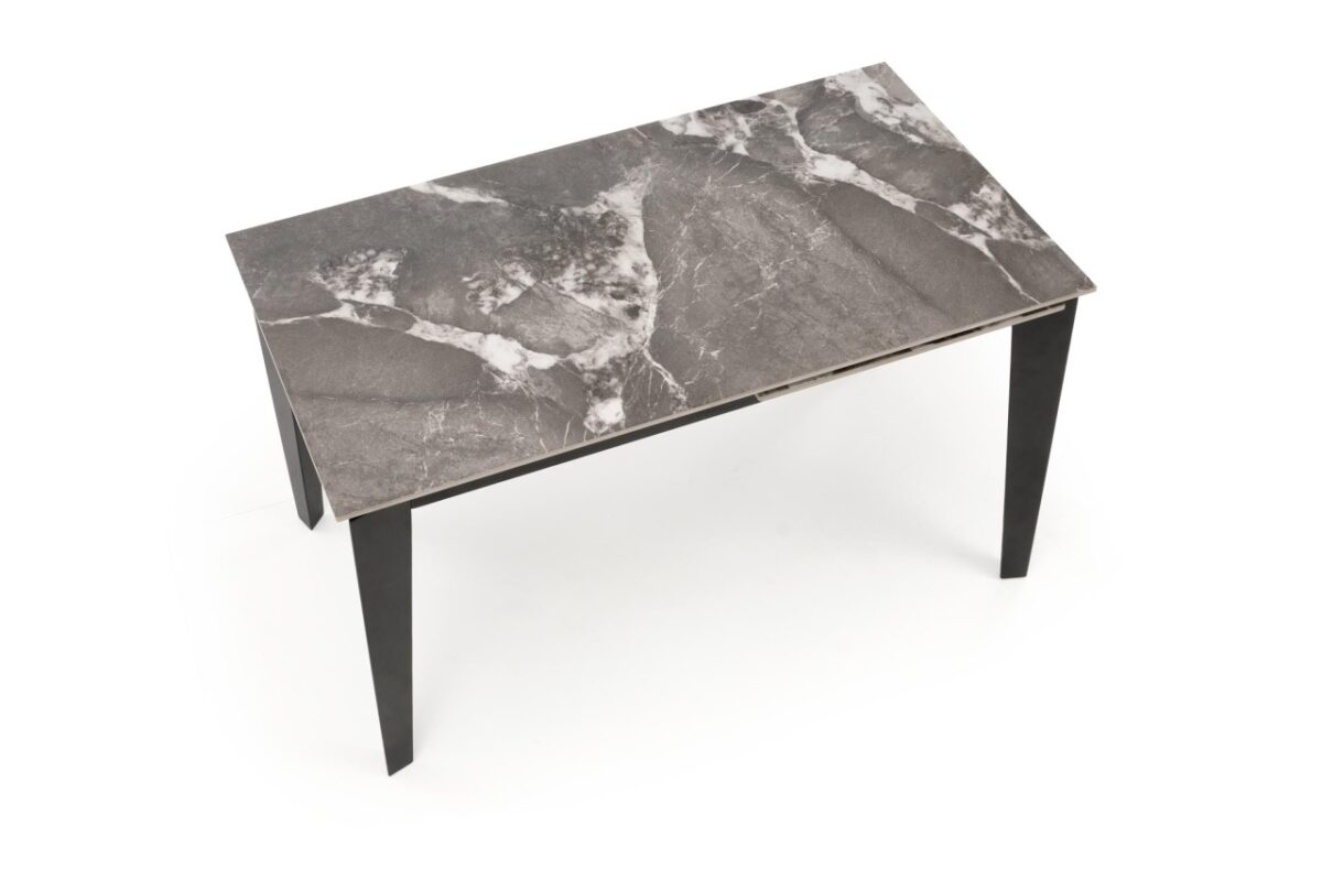 Tavolo Felix allungabile effetto marmo grigio/nero L141-201 cm - immagine 9