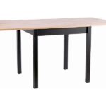 Tavolo Flip allungabile in rovere castagno/nero - L80-160xl80xh76 cm