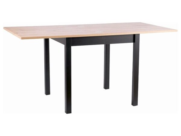 Tavolo Flip allungabile in rovere castagno/nero - L80-160xl80xh76 cm