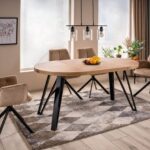 Tavolo allungabile Galaxy in rovere artigianale/nero - L100-168 cm