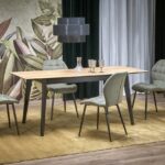 Tavolo Gulian allungabile in rovere/nero - L140-180 x L80 x H76