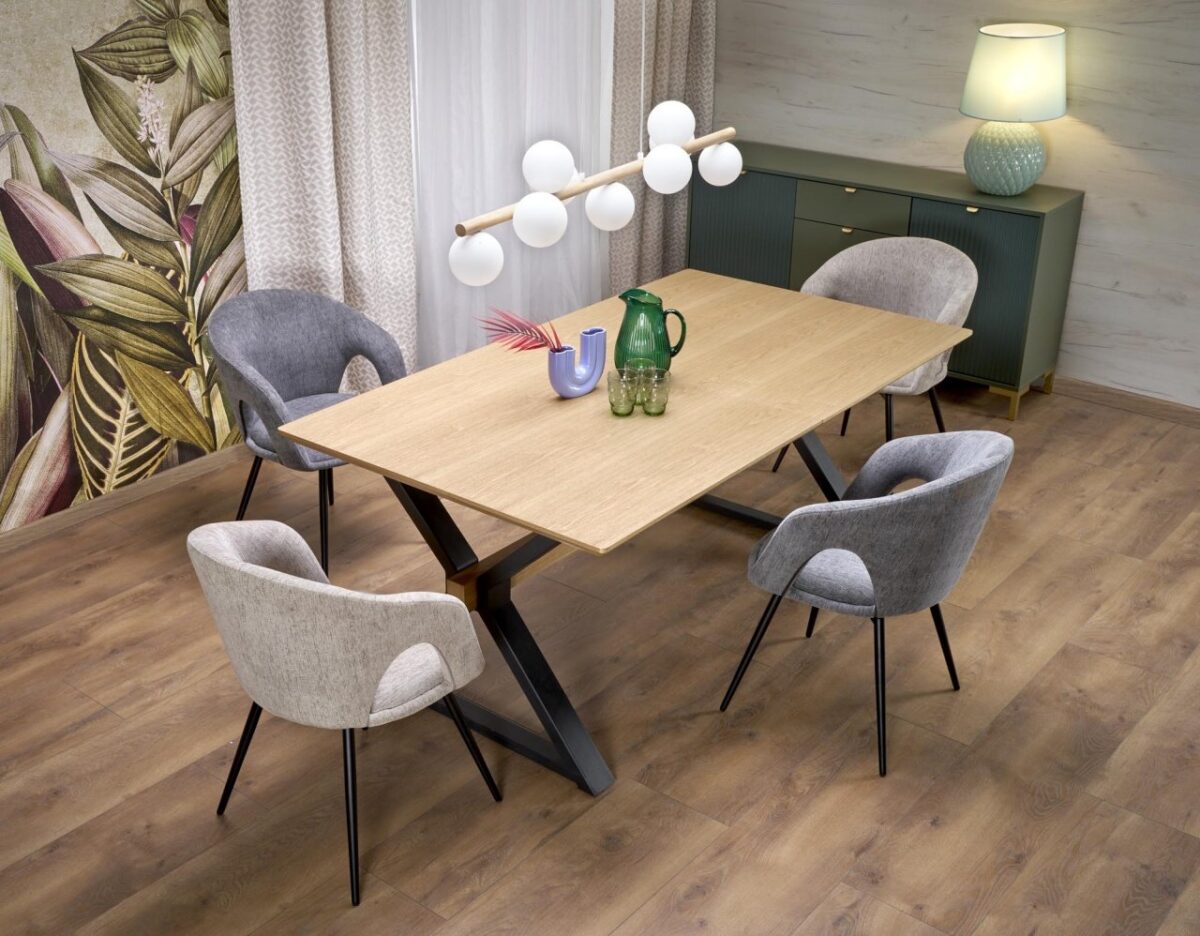 Tavolo allungabile Henry naturale/nero L180-300 cm - immagine 15
