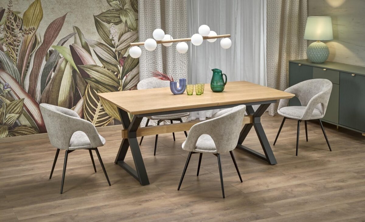 Tavolo allungabile Henry naturale/nero L180-300 cm - immagine 16