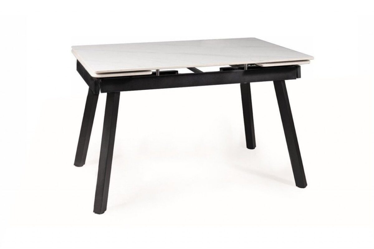 Tavolo allungabile John Ceramica effetto marmo bianco/nero opaco - L120-180 cm - immagine 6