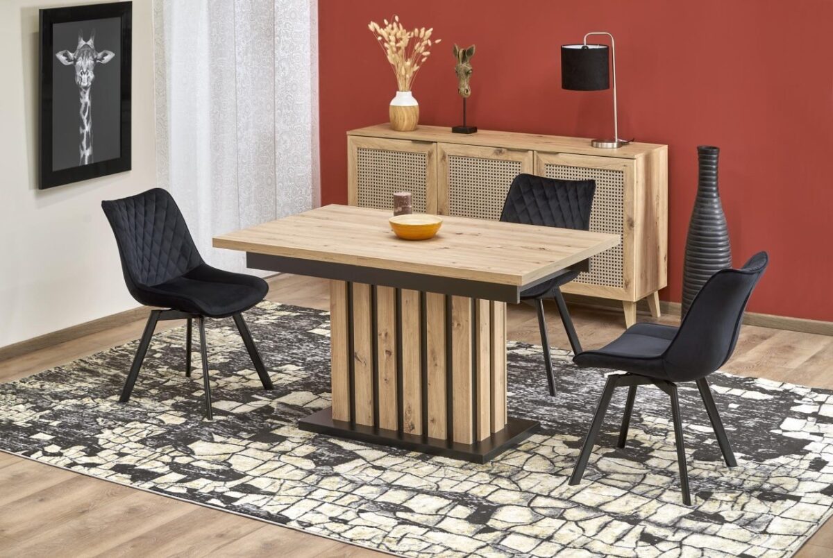 Tavolo Lamello allungabile in rovere castagno/nero - L160-210xl90xh76 cm - immagine 9