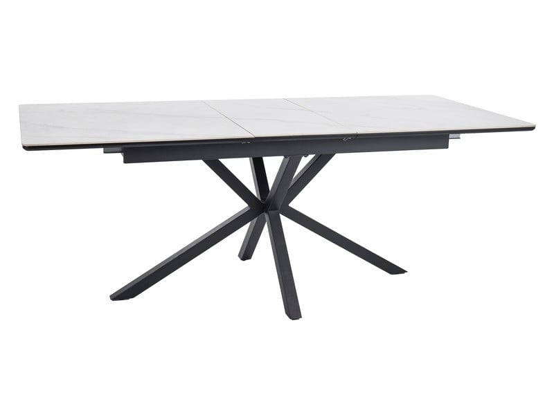 masa-extensibila-logan-alb-negru-mat-l160-200-cm94850 Tavolo allungabile Logan bianco/nero opaco - L160-200 cm - immagine 1