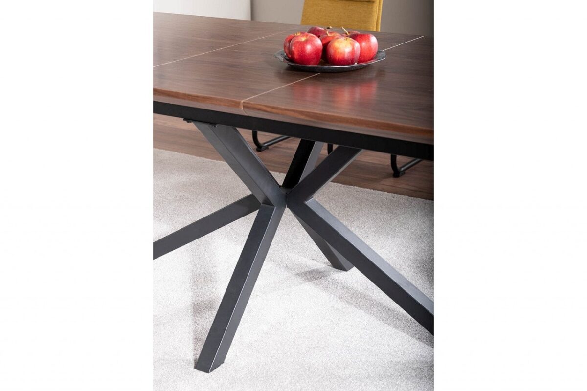 Tavolo allungabile Logan noce/nero - L160-200 x l90 x h75 cm - immagine 5