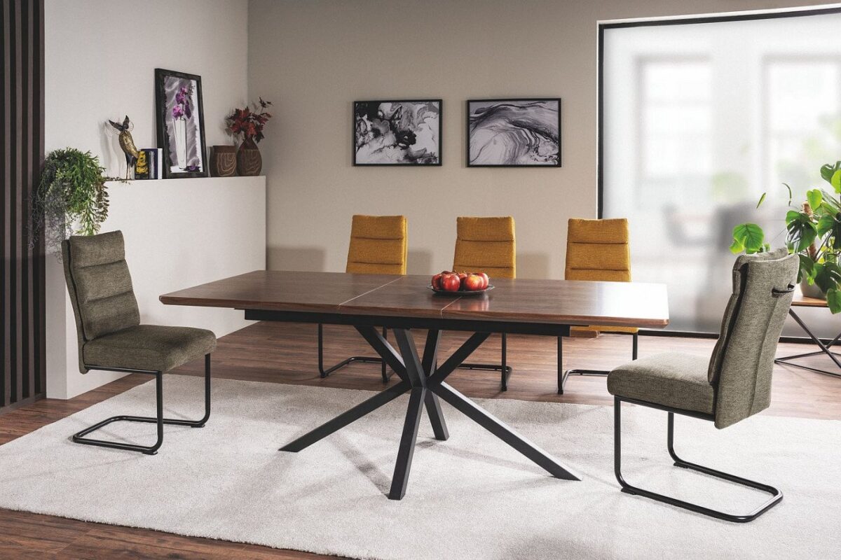 Tavolo allungabile Logan noce/nero - L160-200 x l90 x h75 cm - immagine 7