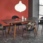 Tavolo allungabile Lozano effetto marmo nero L140-200 cm