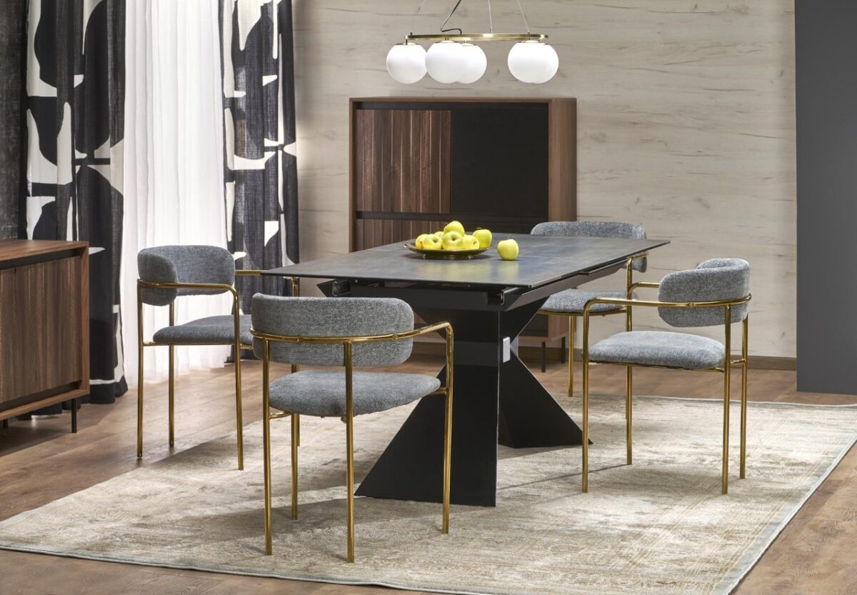 Tavolo allungabile Luciano effetto marmo blu/nero L180-230 cm - immagine 18