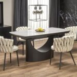 Tavolo allungabile Osman effetto marmo bianco - L160-220 cm