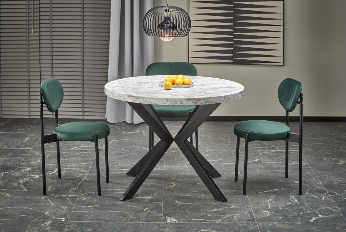 Tavolo allungabile Peroni effetto marmo bianco/nero - L100-250 cm - immagine 20