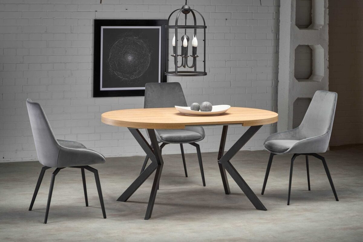Tavolo allungabile Peroni in rovere oro/nero - L100-250 cm - immagine 8