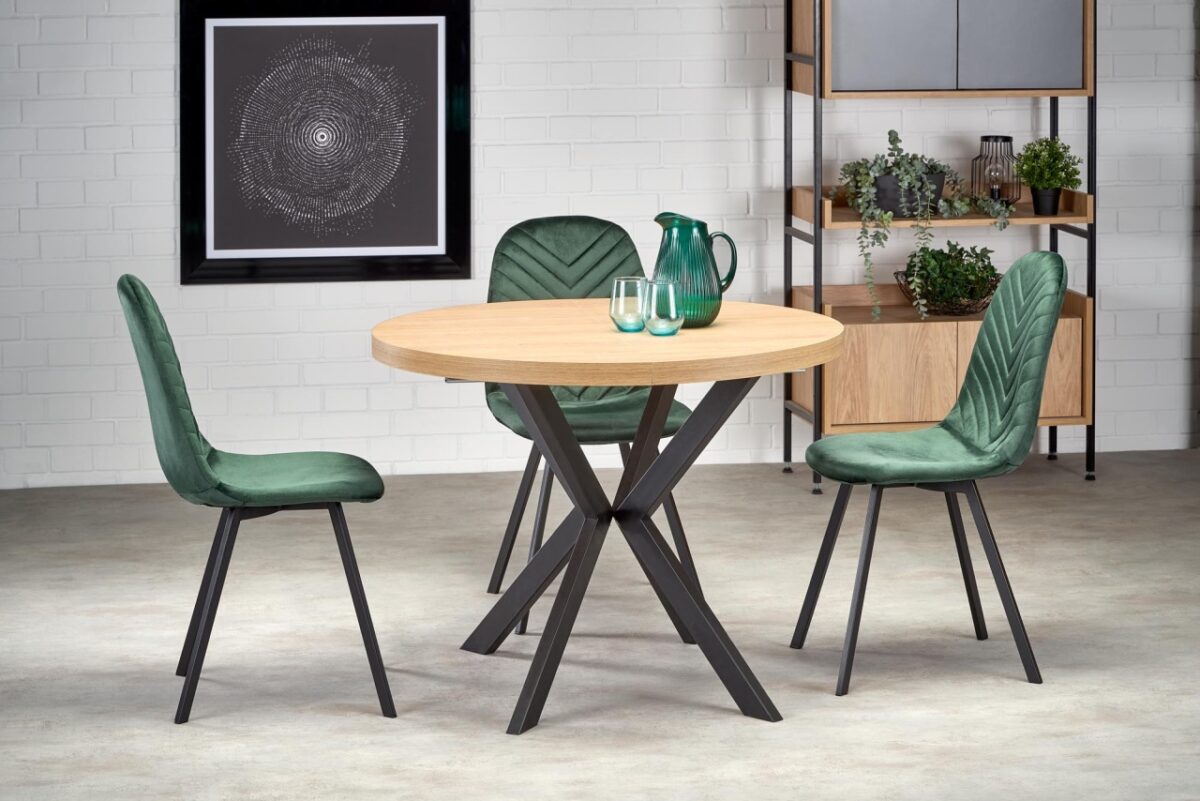 Tavolo allungabile Peroni in rovere oro/nero - L100-250 cm - immagine 10
