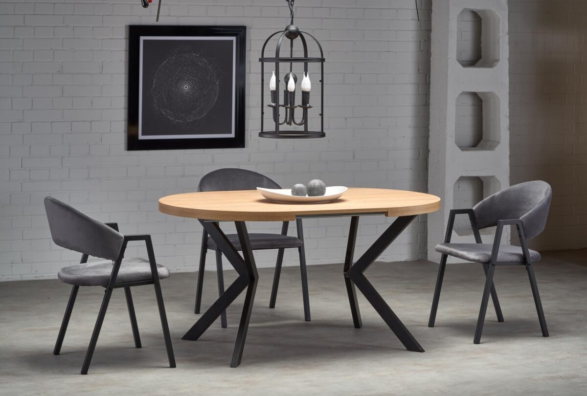 Tavolo allungabile Peroni in rovere oro/nero - L100-250 cm - immagine 11