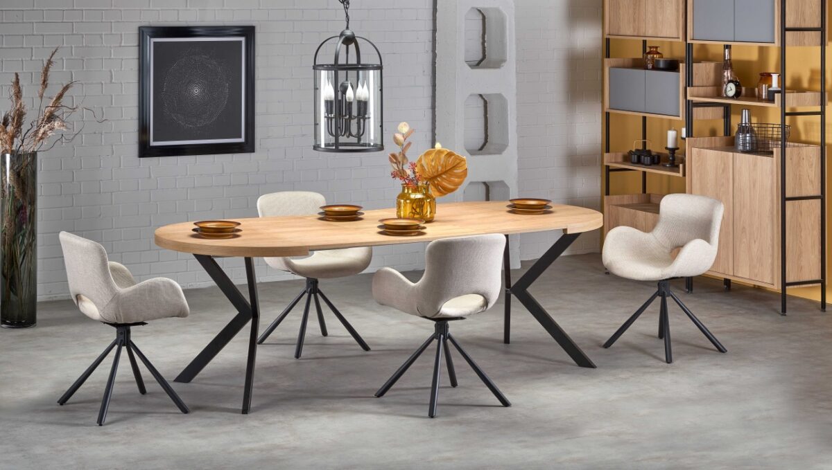 Tavolo allungabile Peroni in rovere oro/nero - L100-250 cm - immagine 12