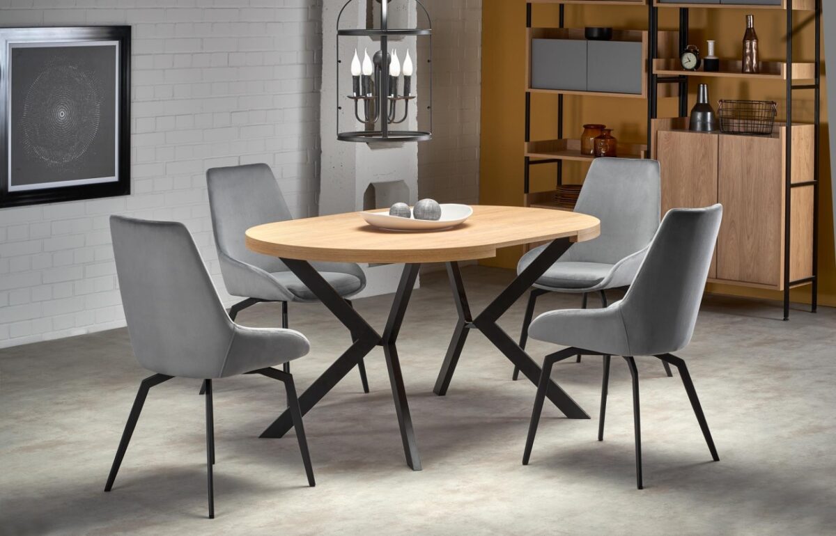 Tavolo allungabile Peroni in rovere oro/nero - L100-250 cm - immagine 17