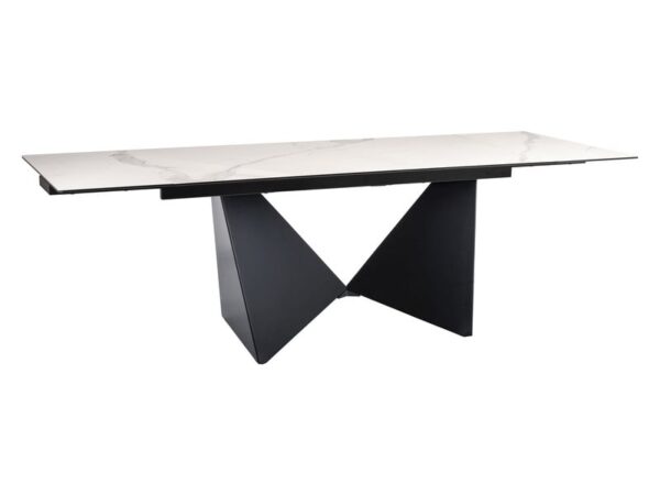 Tavolo allungabile Peterson Ceramic Statuario Venato in bianco/nero opaco - L160-240 cm