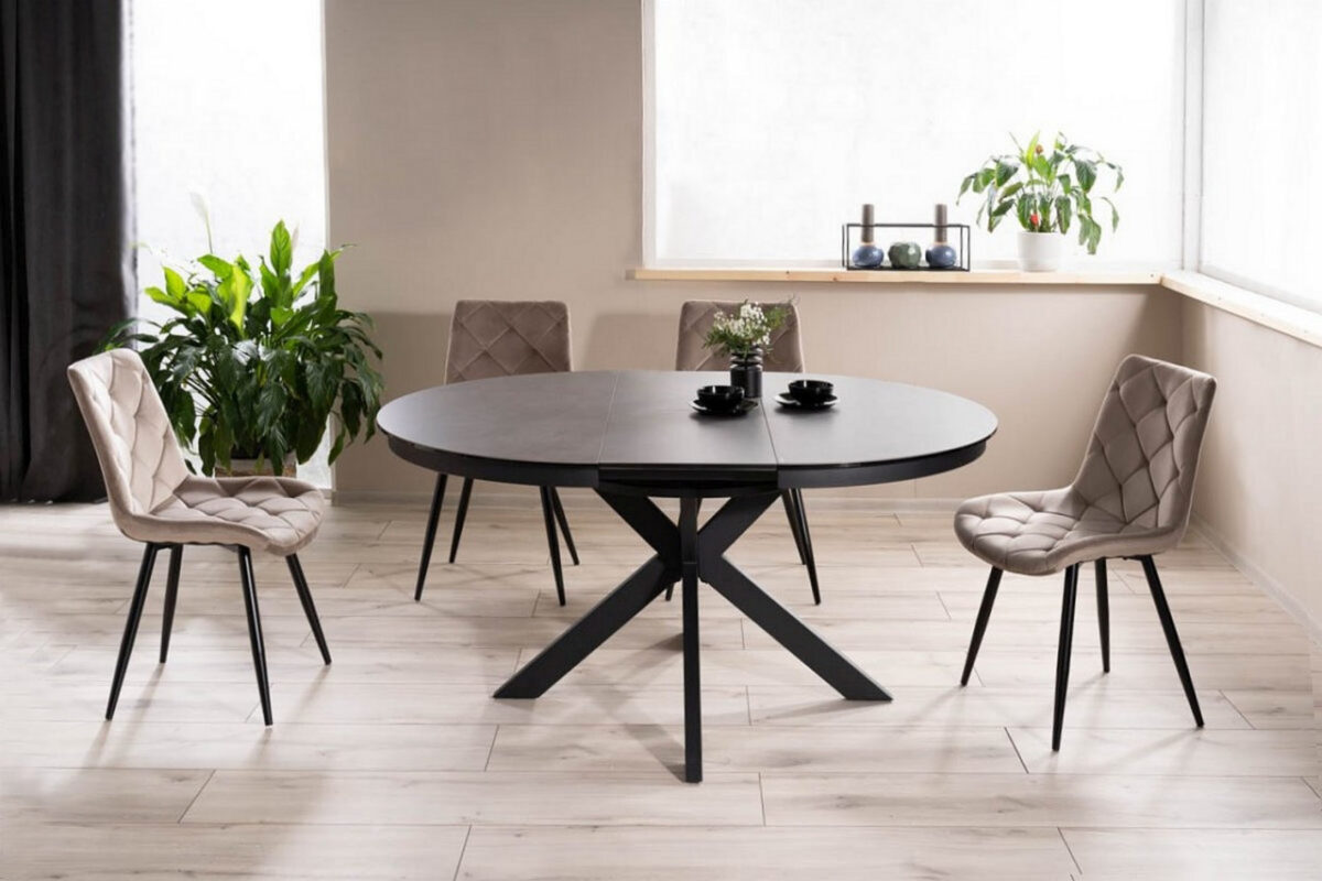 Tavolo allungabile Porto Ceramic in grigio scuro/nero opaco - L120-160 cm - immagine 2