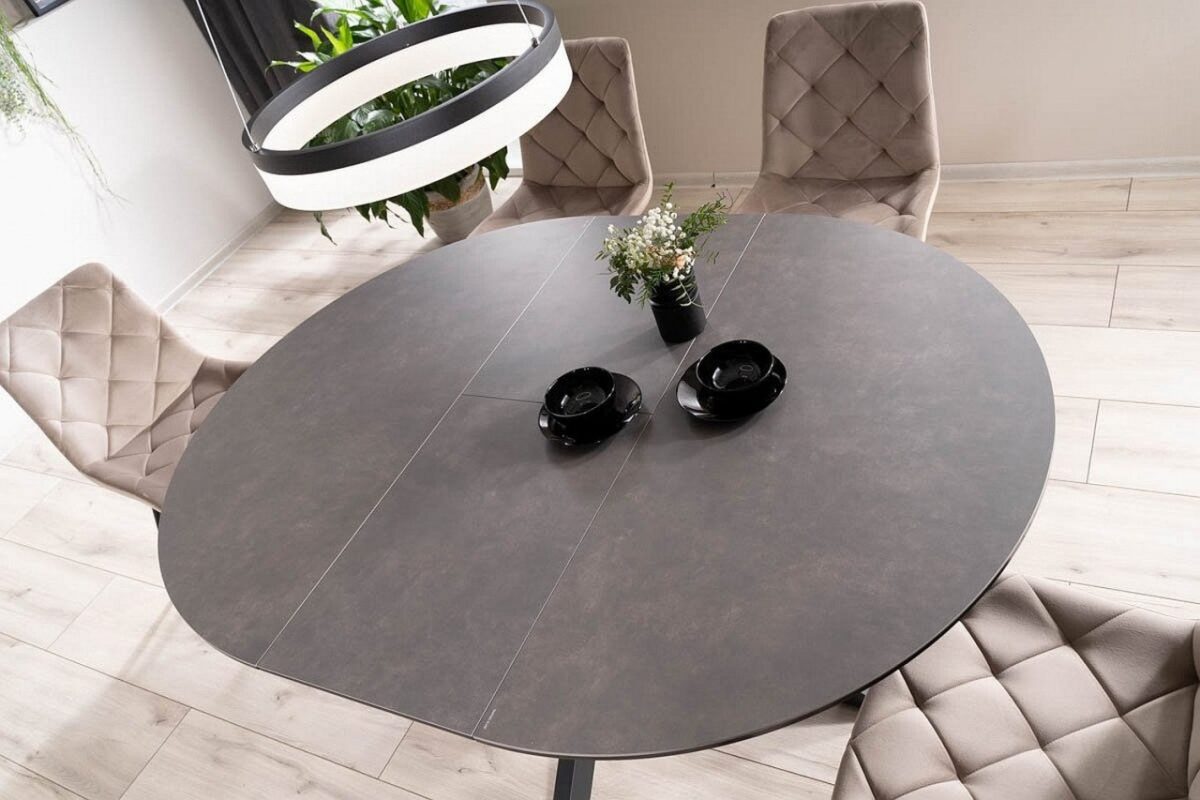 Tavolo allungabile Porto Ceramic in grigio scuro/nero opaco - L120-160 cm - immagine 4