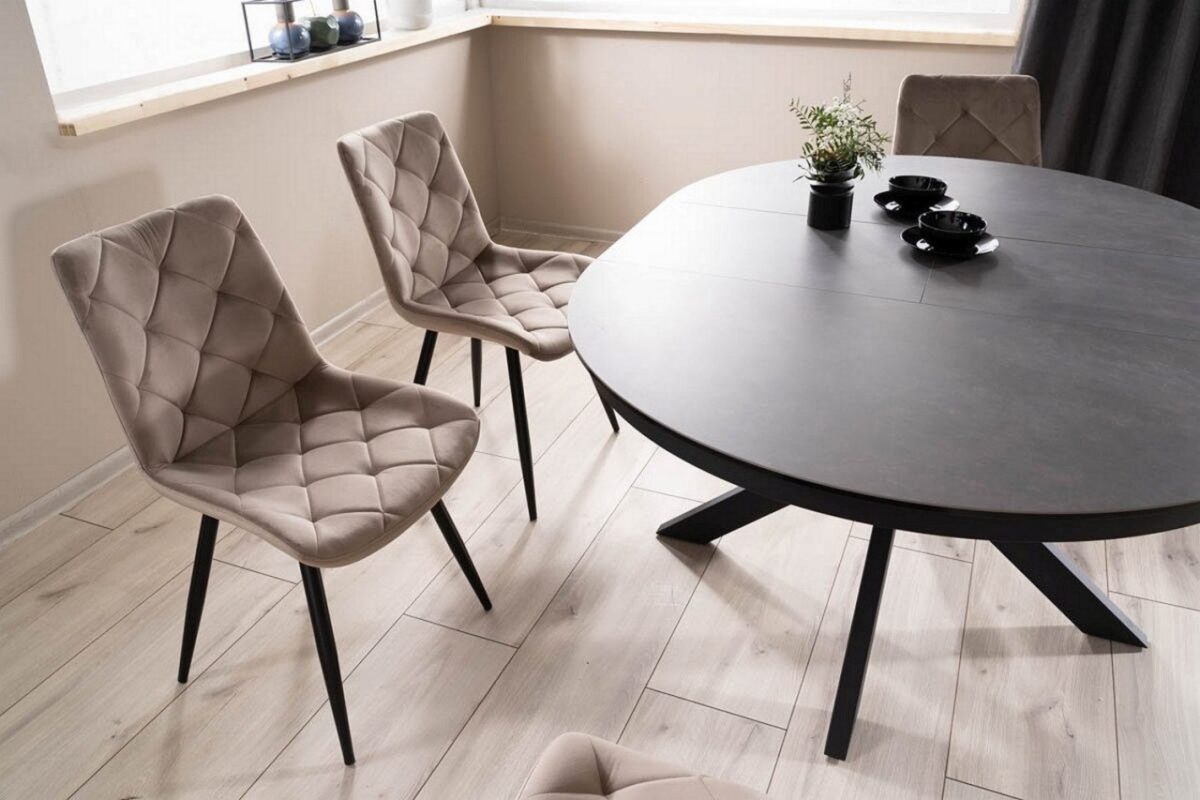 Tavolo allungabile Porto Ceramic in grigio scuro/nero opaco - L120-160 cm - immagine 5