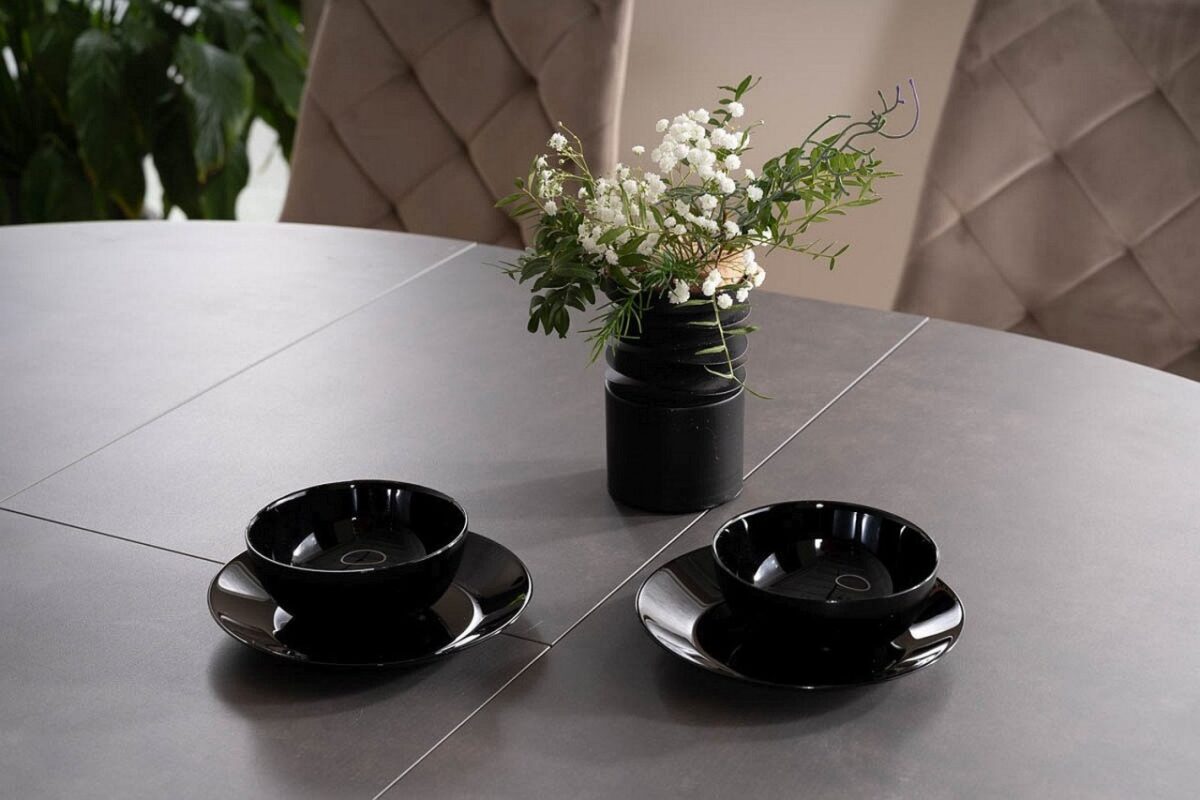 Tavolo allungabile Porto Ceramic in grigio scuro/nero opaco - L120-160 cm - immagine 6