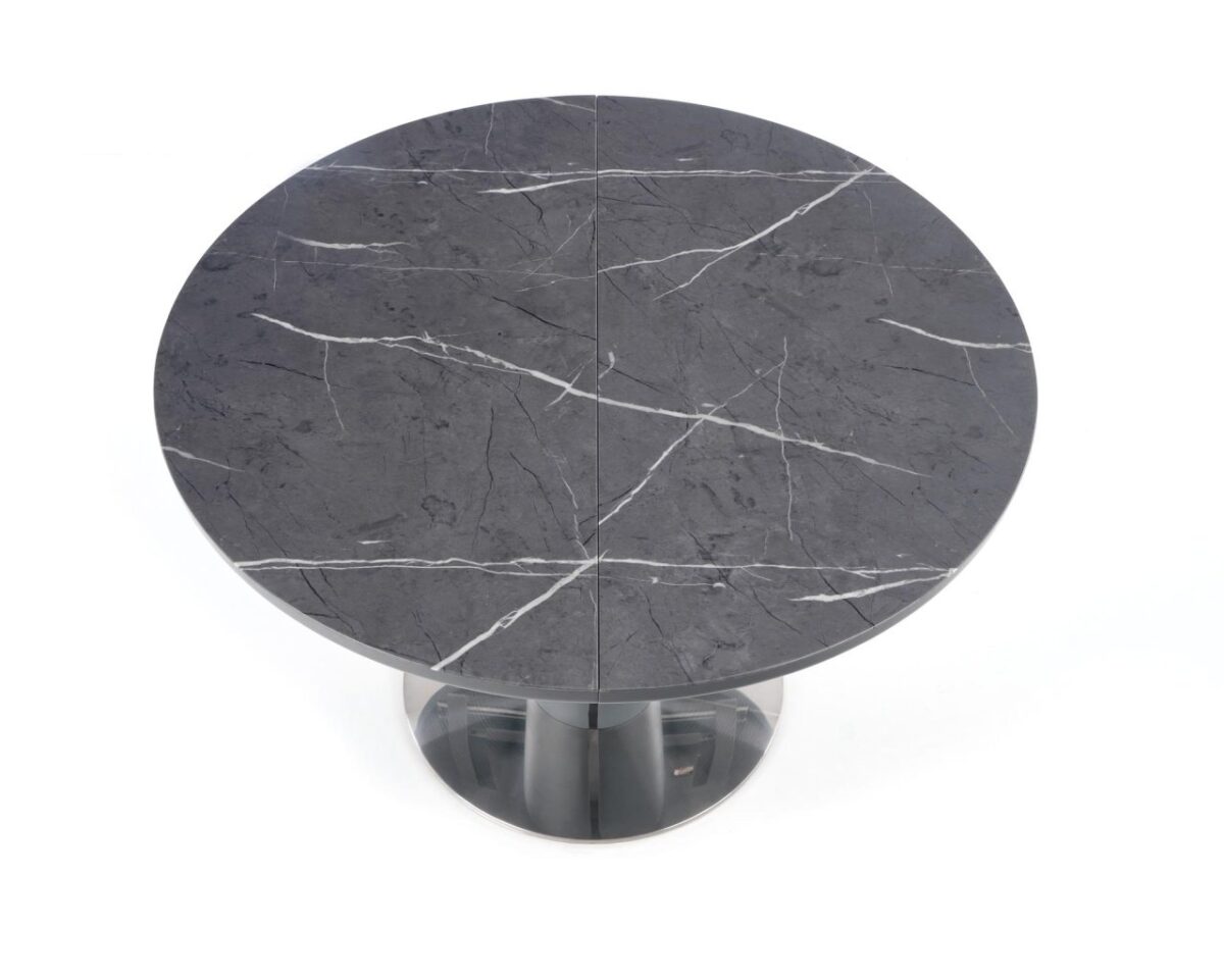 Tavolo allungabile Ricardo effetto marmo - Ø120/160x76h - immagine 13
