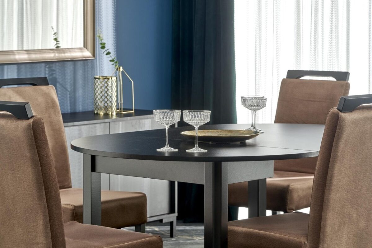 Tavolo allungabile Ringo in nero - L102-142xL102xH76 cm - immagine 8