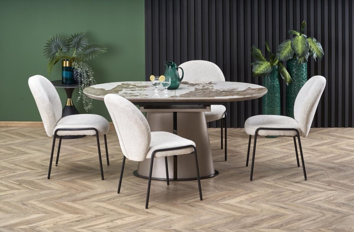 Robinson Marble Tavolo allungabile beige/cappuccino - L160-200 cm - immagine 30