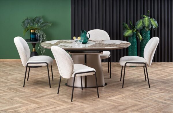 Robinson Marble Tavolo allungabile beige/cappuccino - L160-200 cm